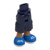Mini-poupée bassin et pantalon cargo avec jambes de nougat moyen, chaussures bleues, lacets blancs, semelles motif imprimé (Minidoll Hips and Cargo Pants with Medium Nougat Legs, Blue Shoes, White Laces, Soles Print)