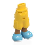 Mini poupée bassin et pantalon cargo avec jambes de nougat, moyen azur / blanc chaussures motif imprimé [mince charnière] (Minidoll Hips and Cargo Pants with Nougat Legs, Medium Azure/White Shoes Print [Thin Hinge])
