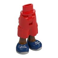 Mini-poupée bassin et pantalon cargo avec jambes brun rougeâtre, bleu foncé/bleu foncé chaussures gris motif imprimé [charnière mince] (Minidoll Hips and Cargo Pants with Reddish Brown Legs, Dark Blue/Dark Bluish Grey Shoes Print [Thin Hinge])