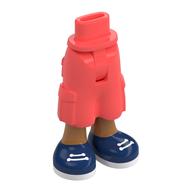 Mini-poupée bassin et pantalon cargo avec jambes de nougat moyen, chaussures bleu foncé motif imprimé [mince charnière] (Minidoll Hips and Cargo Pants with Medium Nougat Legs, Dark Blue Shoes Print [Thin Hinge])