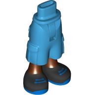 Visuel indicatif Rebrickable de Mini-poupée bassin et pantalon cargo avec jambes brun rougeâtre, noir/bleu chaussures motif imprimé [mince charnière] (Minidoll Hips and Cargo Pants with Reddish Brown Legs, Black/Blue Shoes Print [Thin Hinge])