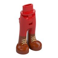 Visuel indicatif Rebrickable de Mini-poupée bassin et pantalon avec poches arrière avec bottes orange foncé, lacets beiges motif imprimé (Minidoll Hips and Trousers with Back Pockets with Dark Orange Boots, Tan Laces Print)