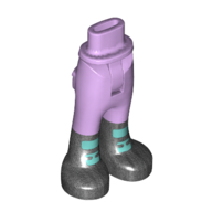 Visuel indicatif Rebrickable de Mini-poupée bassin et pantalon avec poches arrière avec des bottes noires, des formes turquoise foncé motif imprimé [mince charnière] (Minidoll Hips and Trousers with Back Pockets with Black Boots, Dark Turquoise Shapes Print [Thin Hinge])