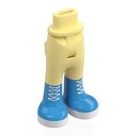 Mini-poupée bassin et pantalon avec poches arrière avec des bottes azur moyen, motif imprimé lacets blanches (Minidoll Hips and Trousers with Back Pockets with Medium Azure Boots, White Laces Print)