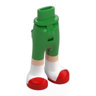 Mini-poupée bassin et pantalon avec poches arrière avec jambes de nougat clair, blanc / rouge chaussures motif imprimé (Minidoll Hips and Trousers with Back Pockets with Light Nougat Legs, White/Red Shoes Print)