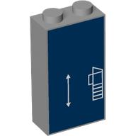 Visuel indicatif Rebrickable de Brique 1 x 2 x 3 avec des lignes bleues blanches sur fond bleu foncé motif imprimé (Brick 1 x 2 x 3 with White BluePrint Lines on Dark Blue Background Print)