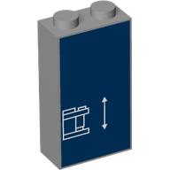 Visuel indicatif Rebrickable de Brique 1 x 2 x 3 avec des lignes bleues blanches sur fond bleu foncé motif imprimé (Brick 1 x 2 x 3 with White BluePrint Lines on Dark Blue Background Print)