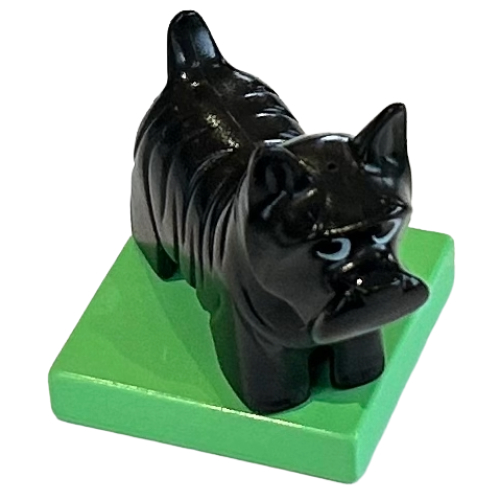 Visuel indicatif Rebrickable de Chien Duplo Animal, Terrier écossais / Scottie sur Base Vert Moyen (Duplo Animal Dog, Scottish Terrier / Scottie on Medium Green Base)