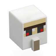 Tête de minifigurine Spécial, Cube avec Nez et Visage avec Yeux Rouges imprimé (Minifig Head Special, Cube with Nose and Face with Red Eyes Print)