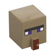 Tête de minifigurine Spécial, Cube avec Nez Rouge Foncé et Visage Villageois avec Yeux Violets Foncés (Minifig Head Special, Cube with Dark Red Nose and Villager Face with Dark Purple Eyes Print)