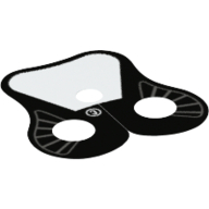Cape de vêtements de cou, épaulière, arrondi avec motif blanc imprimé épaule (Neckwear Cape, Pauldron, Rounded with White Shoulder Print)