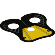 Cape de vêtements de cou, épaulière, arrondi avec motif imprimé épaule jaune (Neckwear Cape, Pauldron, Rounded with Yellow Shoulder Print)
