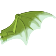 Visuel indicatif Rebrickable de Partie du corps de la créature, aile du dragon 13 x 8, avec motif vert transparent-brillant marbré (Creature Body Part, Dragon Wing 13 x 8, with Marbled Trans-Bright Green Pattern)