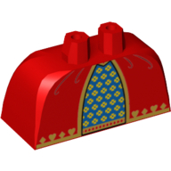 Bas du corps, jupe grand avec cerceaux latéraux (panneaux) avec tissu bleu et or avec des cœurs et des diamants motif imprimé (Lower Body, Skirt Wide with Side Hoops (Panniers) with Blue and Gold Fabric with Hearts and Diamonds Print)