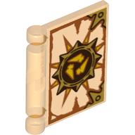 Visuel indicatif Rebrickable de Couverture de livre avec 3 éclats d'os en motif imprimé 8 étoiles pointues (Book Cover with 3 Bone Shards in 8 Pointed Star Print)