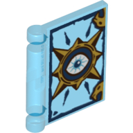 Visuel indicatif Rebrickable de Couverture de livre avec œil en motif imprimé étoile à 8 pointes (Book Cover with Eye in 8 Pointed Star Print)