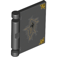 Visuel indicatif Rebrickable de Couverture de livre avec couvertures de coin or et motif imprimé larme (Book Cover with Gold Corner Covers and Large Tear Print)