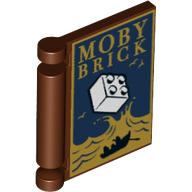Visuel indicatif Rebrickable de Couverture de livre avec 'MOBY BRICK', vagues, blanc 2 x 2 LEGO brique motif imprimé (Book Cover with 'MOBY BRICK', Waves, White 2 x 2 Lego Brick Print)