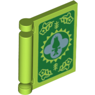 Visuel indicatif Rebrickable de Couverture de livre avec fond vert et vert troll silhouette motif imprimé (Book Cover with Green Background and Green Troll Silhouette Print)