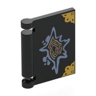 Visuel indicatif Rebrickable de Couverture de livre avec des décorations d'or, formes de sable bleu/beige (stabed tom devinette journal) motif imprimé (Book Cover with Gold Decorations, Sand Blue/Tan Shapes (Stabbed Tom Riddle Diary) Print)