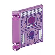 Visuel indicatif Rebrickable de Couverture de livre avec écran d'ordinateur, araignée bleu foncé, motif imprimé portail rouge (Book Cover with Computer Screen, Dark Blue Spider, Red Portal Print)