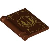 Visuel indicatif Rebrickable de Couverture de livre avec motif imprimé Jedi emblème or (Book Cover with Gold Jedi Crest Print)
