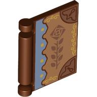 Visuel indicatif Rebrickable de Couverture de livre avec Rose sur Nougat moyen / fond bleu sable motif imprimé (Book Cover with Rose on Medium Nougat/Sand Blue Background Print)