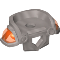 Pectoral armure minifigurine avec trou pentagonal à l'avant et 2 tenons à l'arrière avec motif d'épaules orange transparent-néon (Minifig Neckwear Armor Breastplate with Pentagonal Hole in Front and 2 Studs on Back with Trans-Neon Orange Shoulder Pads Pattern)