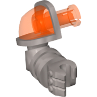 Bras droit avec épaule et épinglette orange transnéon (Nexo Knights Axl) (Arm Right with Trans-Neon Orange Shoulder and Pin (Nexo Knights Axl))
