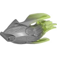 Visuel indicatif Rebrickable de Masque de grande figurine avec dos avec motif vert transparent-brillant marbré (Large Figure Mask with Back with Marbled Trans-Bright Green Pattern)