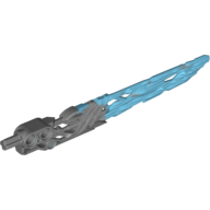 Visuel indicatif Rebrickable de Épée d'arme de grande figurine, protecteur, avec motif de lame d'azur moyen marbré (Large Figure Weapon Sword, Protector, with Marbled Medium Azure Blade Pattern)