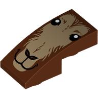 Visuel indicatif Rebrickable de Brique incurvée inversée 2 x 1 avec motif imprimé visage de chèvre (Brick Curved Inverted 2 x 1 with Goat Face Print)