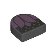 Visuel indicatif Rebrickable de Tuile ronde 1 x 1 demi-cercle avec motif imprimé Fleur de lavande (Tile Round 1 x 1 Half Circle with Lavender Flower Print)