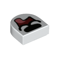 Visuel indicatif Rebrickable de Tuile ronde 1 x 1 demi-cercle avec motif imprimé langue ouverte bouche de chien (Tile Round 1 x 1 Half Circle with Dog Mouth Open Tongue Print)