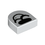 Visuel indicatif Rebrickable de Tuile ronde 1 x 1 demi-cercle avec bouche de chien ouverte avec motif imprimé étoile (Tile Round 1 x 1 Half Circle with Dog Mouth Open with Star Print)