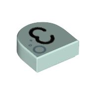 Visuel indicatif Rebrickable de Tuile ronde 1 x 1 demi-cercle avec motif imprimé noir 3 (oreille) (Tile Round 1 x 1 Half Circle with Black 3 (Ear) Print)