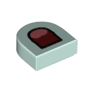 Visuel indicatif Rebrickable de Tuile ronde 1 x 1 demi-cercle avec motif imprimé bouche ouverte (Tile Round 1 x 1 Half Circle with Open Mouth Print)