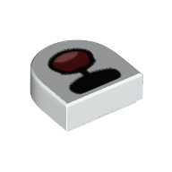 Visuel indicatif Rebrickable de Tuile ronde 1 x 1 demi-cercle avec museau noir, motif imprimé bouche ouverte (Tile Round 1 x 1 Half Circle with Black Snout, Open Mouth Print)