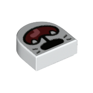 Visuel indicatif Rebrickable de Tuile ronde 1 x 1 demi-cercle avec bec d'animal, bouche ouverte, langue, motif imprimé de crocs (Tile Round 1 x 1 Half Circle with Animal Snout, Open Mouth, Tongue, Fangs Print)
