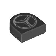 Visuel indicatif Rebrickable de Tuile ronde 1 x 1 demi-cercle avec motif imprimé Mercedes Logo (Tile Round 1 x 1 Half Circle with Mercedes Logo Print)