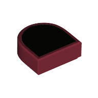 Visuel indicatif Rebrickable de Tuile ronde 1 x 1 demi-cercle avec motif imprimé champ noir (Tile Round 1 x 1 Half Circle with Black Field Print)