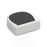 Visuel indicatif Rebrickable de Tuile ronde 1 x 1 demi-cercle avec surface noire, motif imprimé évent argenté (Tile Round 1 x 1 Half Circle with Black Surface, Silver Vent Print)