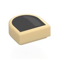 Visuel indicatif Rebrickable de Tuile ronde 1 x 1 demi-cercle avec ongle noir, motif imprimé gris bleuté foncé (Tile Round 1 x 1 Half Circle with Black Nail, Dark Bluish Grey Shine Print)