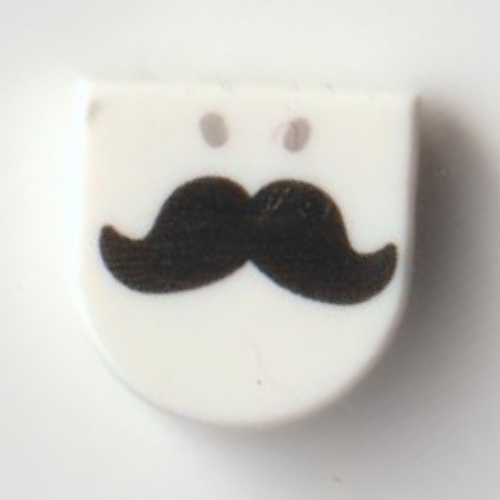 Visuel indicatif Rebrickable de Tuile ronde 1 x 1 demi-cercle avec motif imprimé moustache noire (Tile Round 1 x 1 Half Circle with Black Mustache Print)