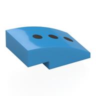 Visuel indicatif Rebrickable de Brique courbée 3 x 2 Non tenons avec 3 points noirs motif imprimé (Brick Curved 3 x 2 No Studs with 3 Black Dots Print)