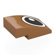 Visuel indicatif Rebrickable de Brique incurvée 3 x 2 sans tenons avec motif imprimé à l'œil gauche (Brick Curved 3 x 2 No Studs with Left Eye Print)