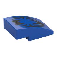 Visuel indicatif Rebrickable de Brique incurvée 3 x 2 sans tenons avec motif imprimé noir inversé logo araignée (Brick Curved 3 x 2 No Studs with Inverted Black Spider Logo Print)