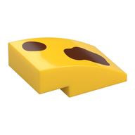 Visuel indicatif Rebrickable de Brique courbée 3 x 2 sans tenons avec 2 motif imprimé de tache brun rougeâtre (Brick Curved 3 x 2 No Studs with 2 Reddish Brown Splotch Print)