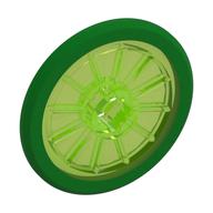 Visuel indicatif Rebrickable de Roue de fauteuil roulant avec fixe pneu en caoutchouc dur vert vif (Wheel Wheelchair with Fixed Bright Green Hard Rubber Tire)