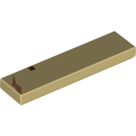 Visuel indicatif Rebrickable de Tuile 1 x 4 avec ligne beige foncé et motif imprimé carré brun rougeâtre (Kylo Ren) (Tile 1 x 4 with Dark Tan Line and Reddish Brown Square Print (Kylo Ren))
